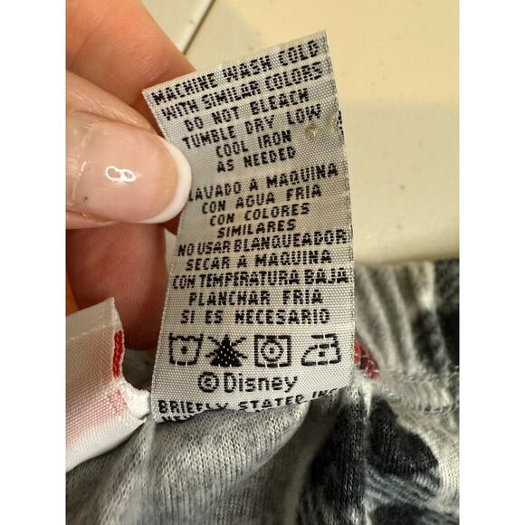 Disney Mickey Mouse Head Plaid Gray Lounge Fleece Pajama Bottoms Size L - Picture 2 of 6